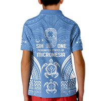 FSM Kosrae States Kid Polo Shirt Micronesia Six 9 One Polynesian Tribal Pattern
