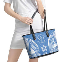 FSM Kosrae States Leather Tote Bag Micronesia Six 9 One Polynesian Tribal Pattern