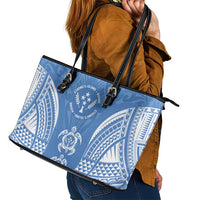 FSM Kosrae States Leather Tote Bag Micronesia Six 9 One Polynesian Tribal Pattern