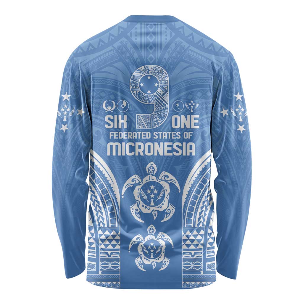 FSM Kosrae States Long Sleeve Shirt Micronesia Six 9 One Polynesian Tribal Pattern