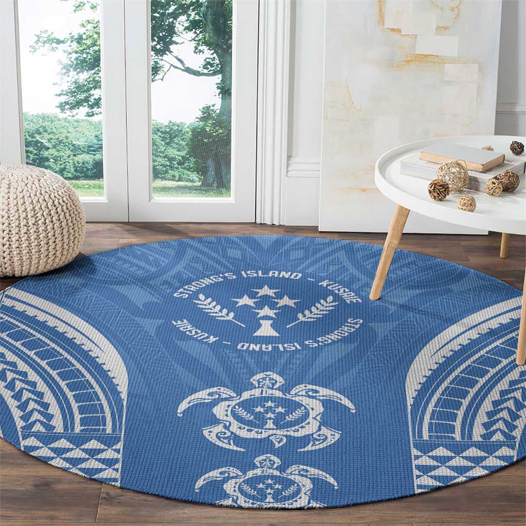 FSM Kosrae States Round Carpet Micronesia Six 9 One Polynesian Tribal Pattern