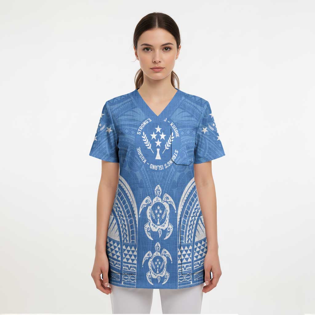 FSM Kosrae States Scrub Top Micronesia Six 9 One Polynesian Tribal Pattern - Polynesian Pride
