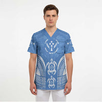 FSM Kosrae States Scrub Top Micronesia Six 9 One Polynesian Tribal Pattern - Polynesian Pride