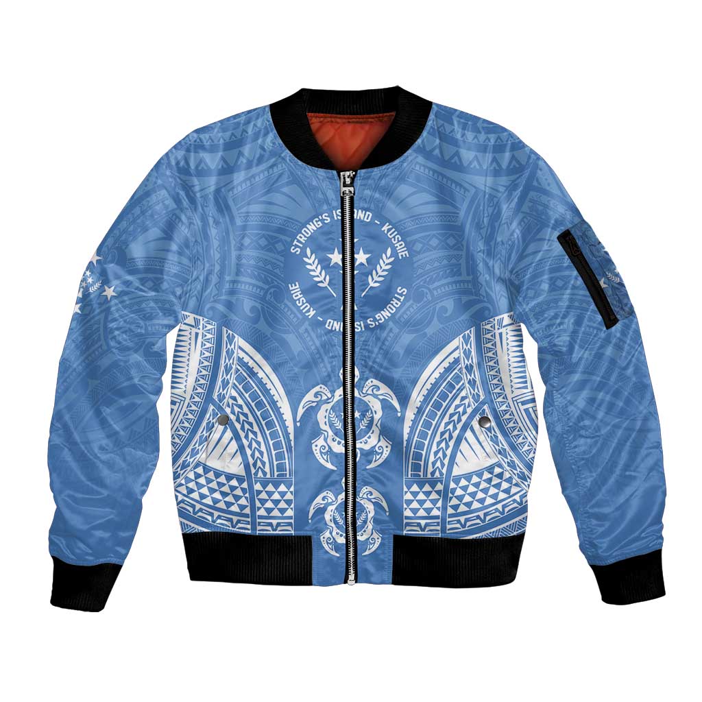 FSM Kosrae States Sleeve Zip Bomber Jacket Micronesia Six 9 One Polynesian Tribal Pattern