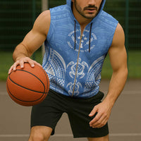 FSM Kosrae States Sleeveless Zip Hoodie Micronesia Six 9 One Polynesian Tribal Pattern - Polynesian Pride