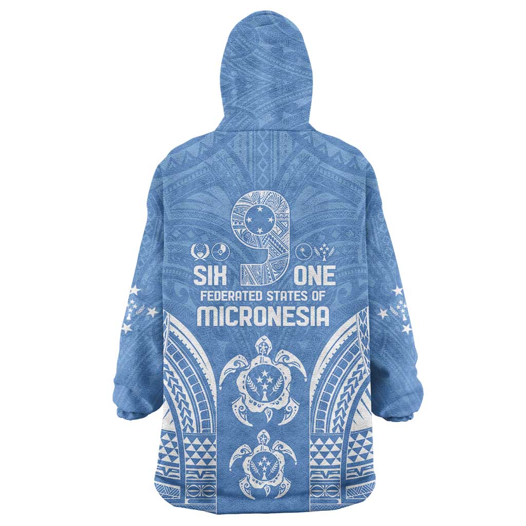 FSM Kosrae States Wearable Blanket Hoodie Micronesia Six 9 One Polynesian Tribal Pattern