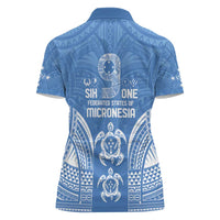 FSM Kosrae States Women Polo Shirt Micronesia Six 9 One Polynesian Tribal Pattern