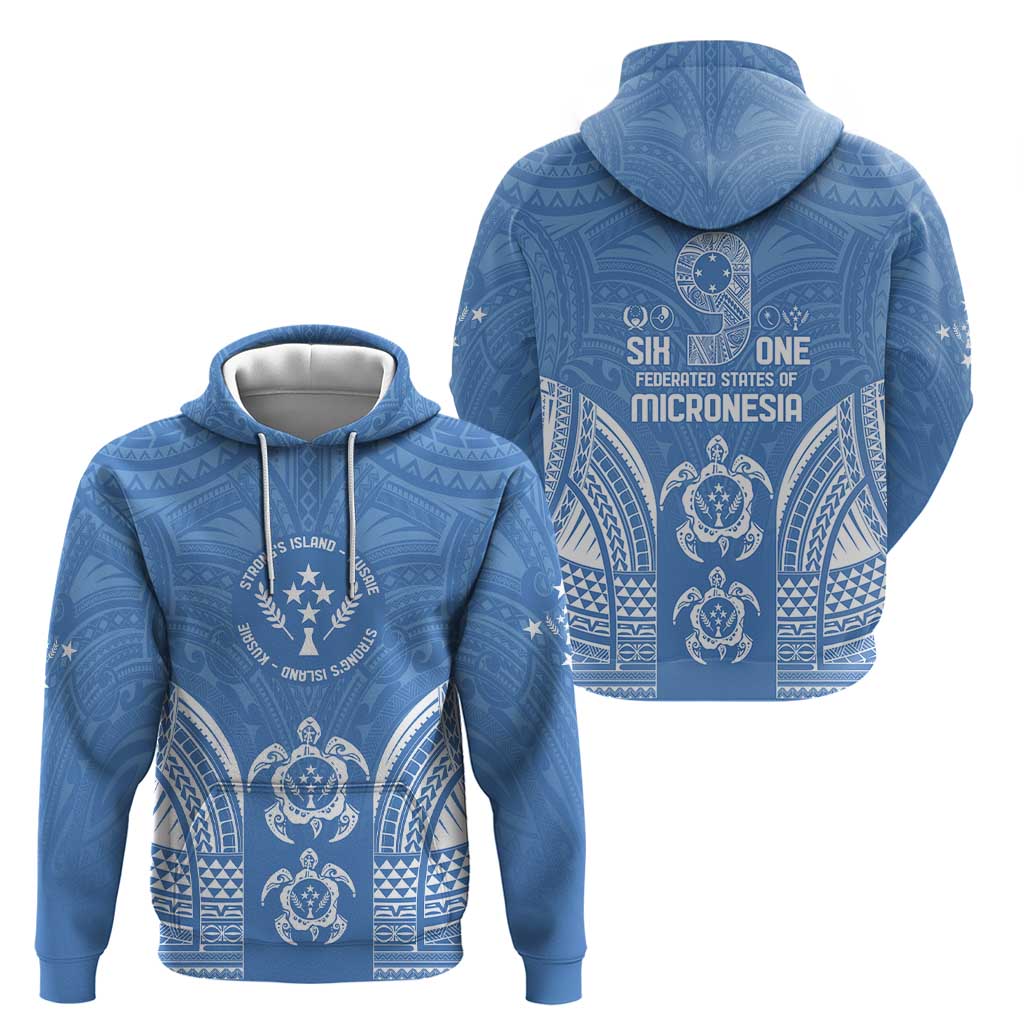 FSM Kosrae States Zip Hoodie Micronesia Six 9 One Polynesian Tribal Pattern