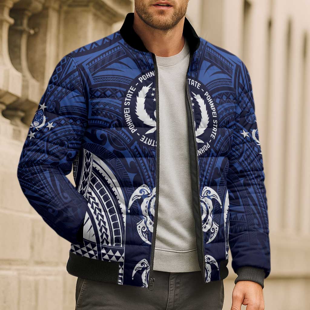 FSM Pohnpei States Bomber Puffer Jacket Micronesia Six 9 One Polynesian Tribal Pattern - Polynesian Pride