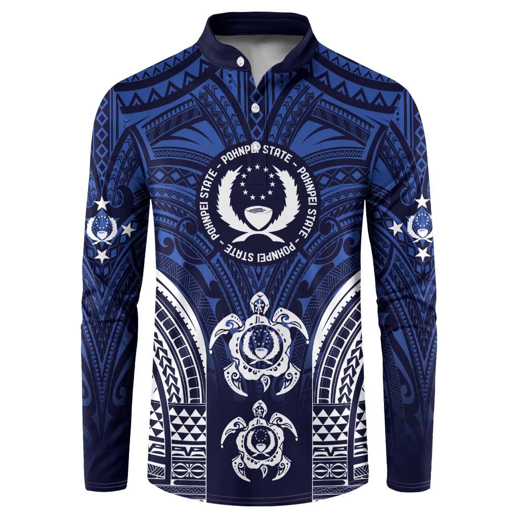 FSM Pohnpei States Button Sweatshirt Micronesia Six 9 One Polynesian Tribal Pattern