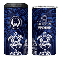 FSM Pohnpei States 4 in 1 Can Cooler Tumbler Micronesia Six 9 One Polynesian Tribal Pattern