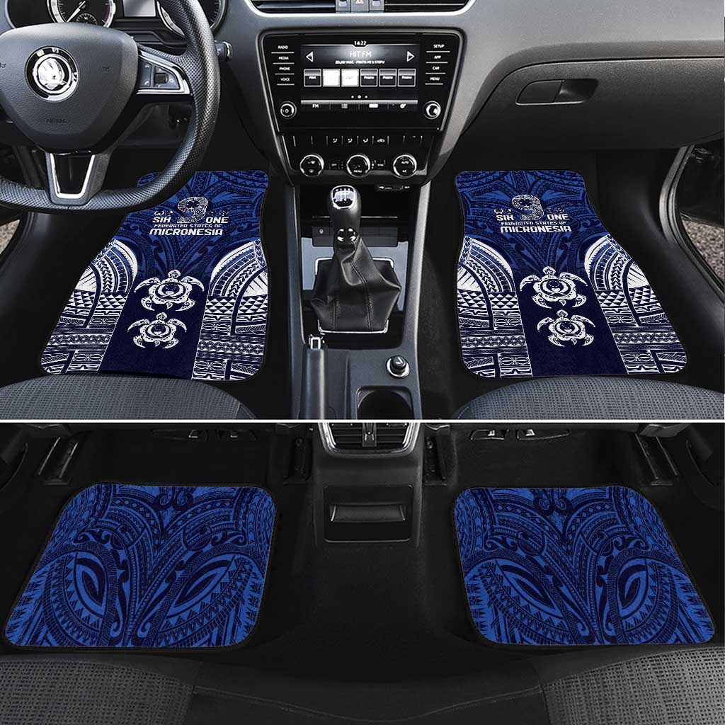 FSM Pohnpei States Car Mats Micronesia Six 9 One Polynesian Tribal Pattern