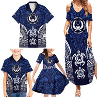 FSM Pohnpei States Family Matching Summer Maxi Dress and Hawaiian Shirt Micronesia Six 9 One Polynesian Tribal Pattern