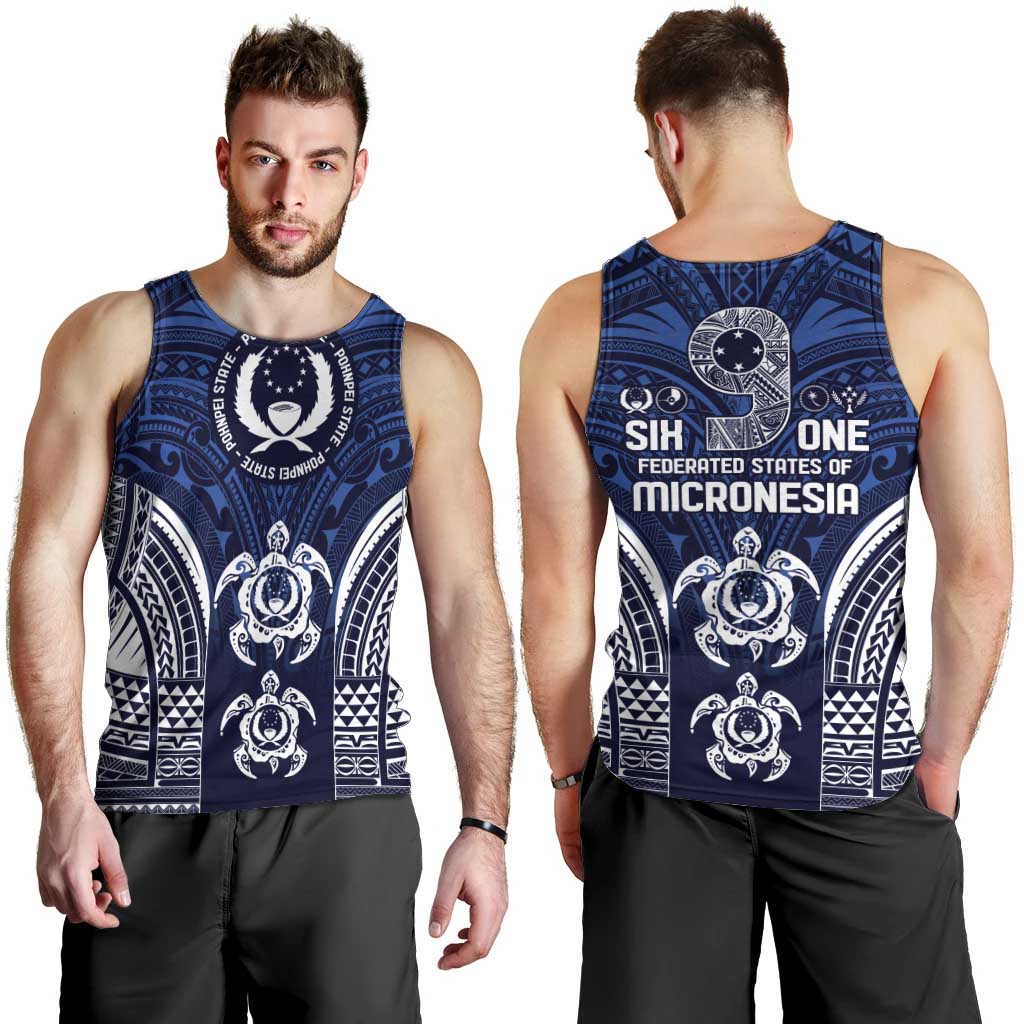 FSM Pohnpei States Men Tank Top Micronesia Six 9 One Polynesian Tribal Pattern