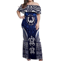 FSM Pohnpei States Off Shoulder Maxi Dress Micronesia Six 9 One Polynesian Tribal Pattern