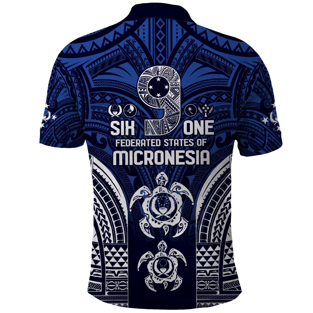 FSM Pohnpei States Polo Shirt Micronesia Six 9 One Polynesian Tribal Pattern
