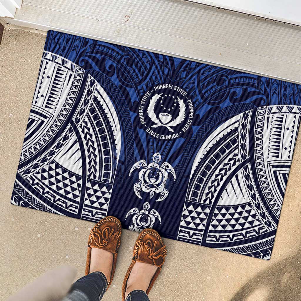 FSM Pohnpei States Rubber Doormat Micronesia Six 9 One Polynesian Tribal Pattern