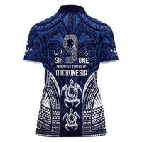 FSM Pohnpei States Women Polo Shirt Micronesia Six 9 One Polynesian Tribal Pattern
