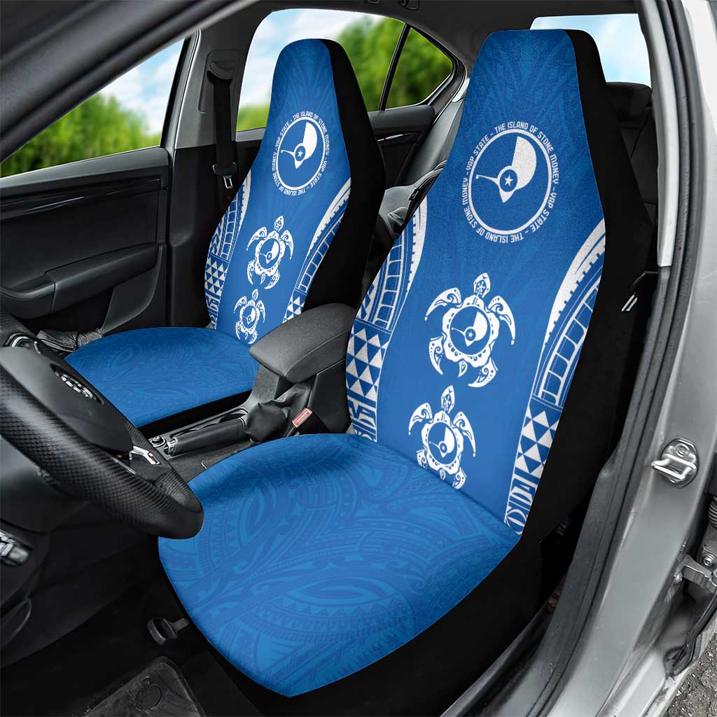 FSM Yap States Car Seat Cover Micronesia Six 9 One Polynesian Tribal Pattern