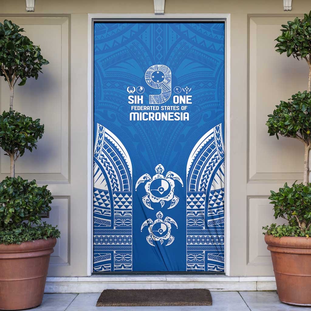 FSM Yap States Door Cover Micronesia Six 9 One Polynesian Tribal Pattern - Polynesian Pride