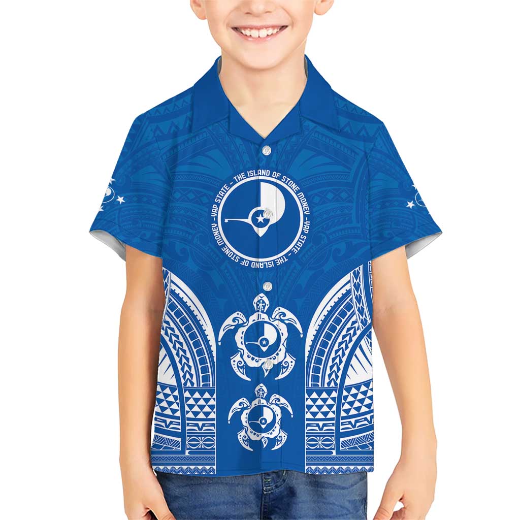 FSM Yap States Kid Hawaiian Shirt Micronesia Six 9 One Polynesian Tribal Pattern