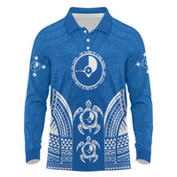 FSM Yap States Long Sleeve Polo Shirt Micronesia Six 9 One Polynesian Tribal Pattern