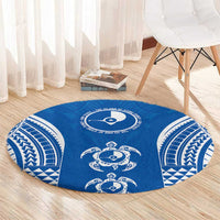 FSM Yap States Round Carpet Micronesia Six 9 One Polynesian Tribal Pattern