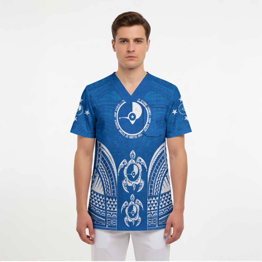 FSM Yap States Scrub Top Micronesia Six 9 One Polynesian Tribal Pattern - Polynesian Pride