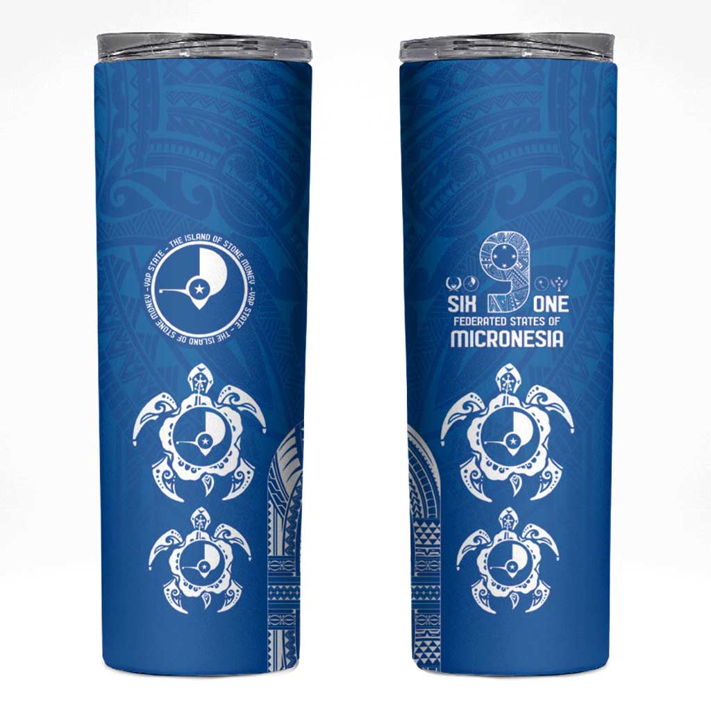 FSM Yap States Skinny Tumbler Micronesia Six 9 One Polynesian Tribal Pattern