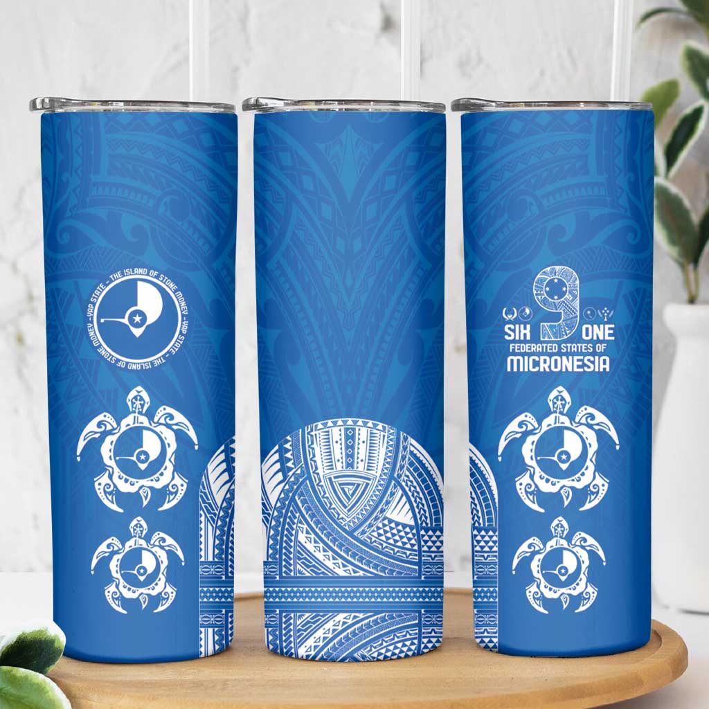 FSM Yap States Skinny Tumbler Micronesia Six 9 One Polynesian Tribal Pattern