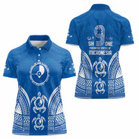 FSM Yap States Women Polo Shirt Micronesia Six 9 One Polynesian Tribal Pattern