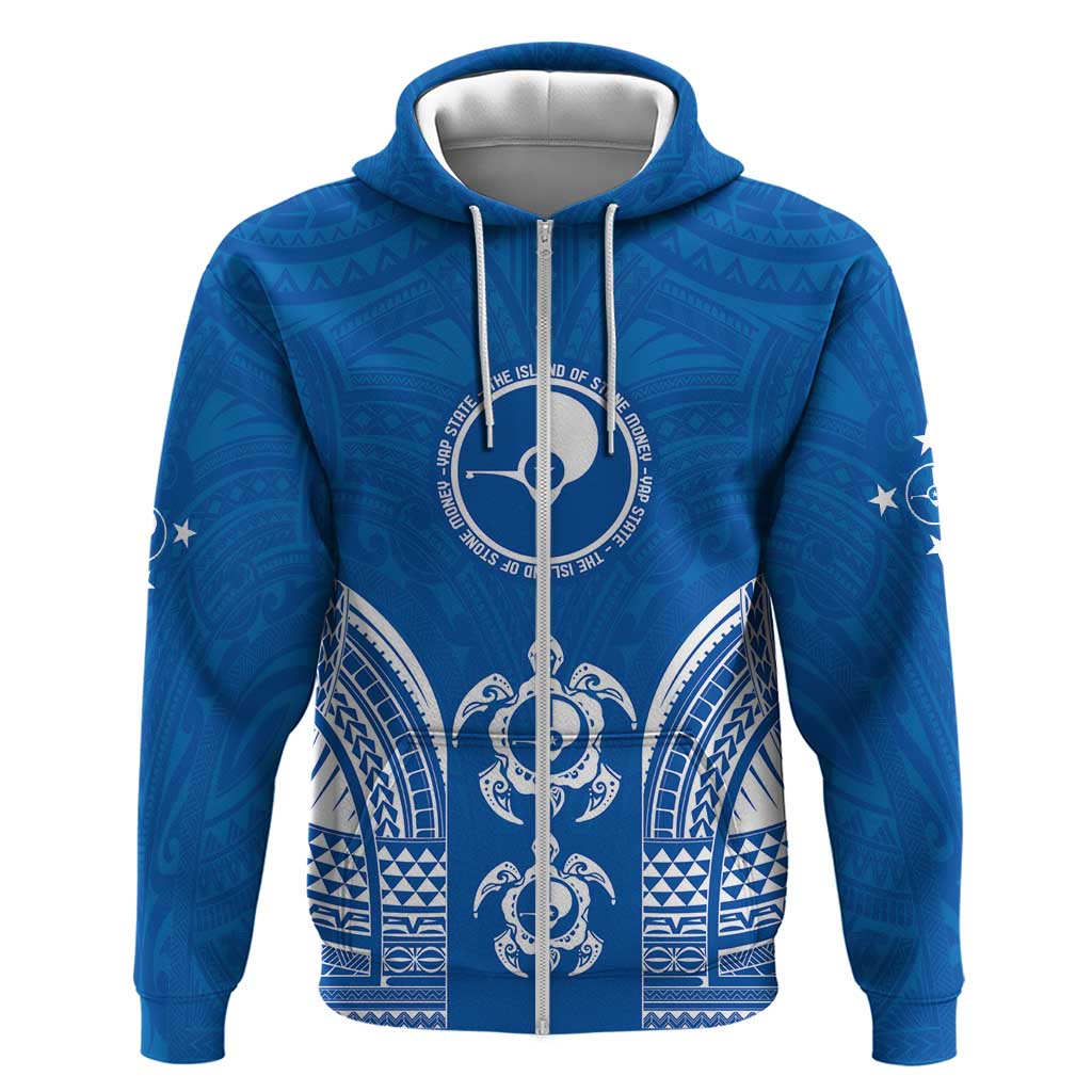 FSM Yap States Zip Hoodie Micronesia Six 9 One Polynesian Tribal Pattern