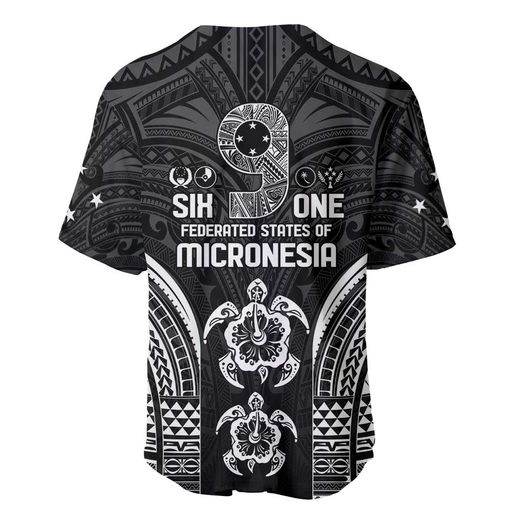 FSM Micronesia Six 9 One Baseball Jersey Polynesian Tribal Pattern
