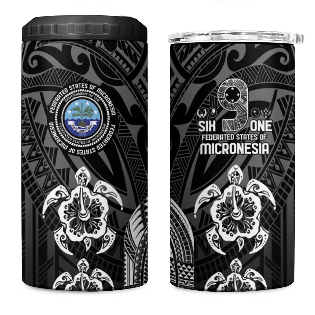 FSM Micronesia Six 9 One 4 in 1 Can Cooler Tumbler Polynesian Tribal Pattern