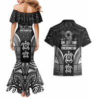 FSM Micronesia Six 9 One Couples Matching Mermaid Dress and Hawaiian Shirt Polynesian Tribal Pattern