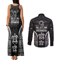 FSM Micronesia Six 9 One Couples Matching Tank Maxi Dress and Long Sleeve Button Shirt Polynesian Tribal Pattern LT9 - Polynesian Pride