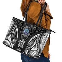 FSM Micronesia Six 9 One Leather Tote Bag Polynesian Tribal Pattern