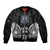 FSM Micronesia Six 9 One Sleeve Zip Bomber Jacket Polynesian Tribal Pattern
