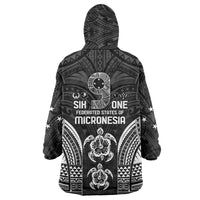 FSM Micronesia Six 9 One Wearable Blanket Hoodie Polynesian Tribal Pattern