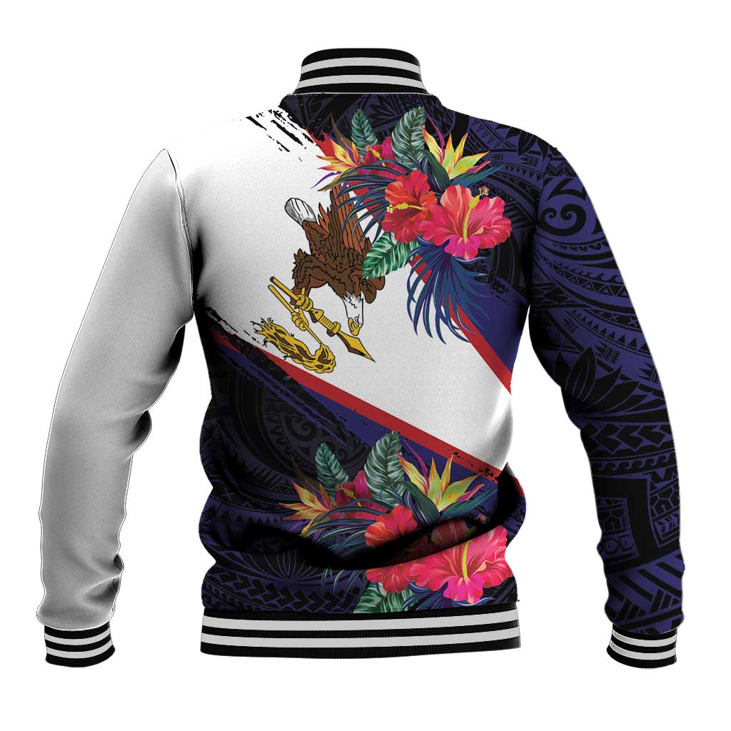 American Samoa Flag Day Since 1900 Baseball Jacket Samoa Muamua Le Atua Tropical Flowers