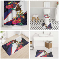 American Samoa Flag Day Since 1900 Bathroom Set Samoa Muamua Le Atua Tropical Flowers - Polynesian Pride