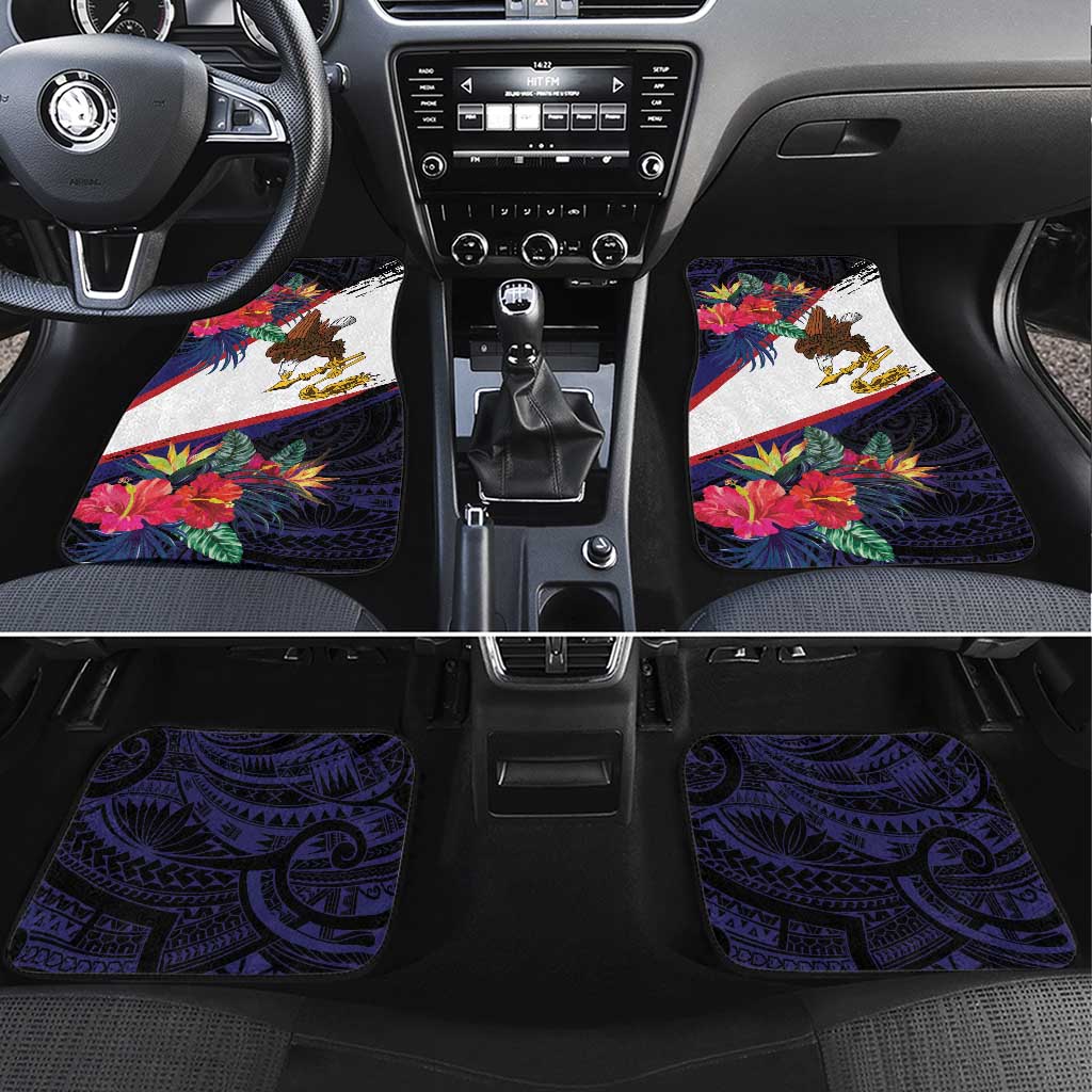 American Samoa Flag Day Since 1900 Car Mats Samoa Muamua Le Atua Tropical Flowers