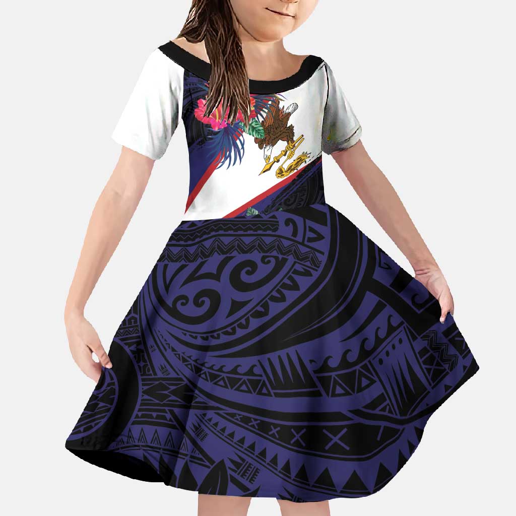 American Samoa Flag Day Since 1900 Family Matching Off Shoulder Maxi Dress and Hawaiian Shirt Samoa Muamua Le Atua Tropical Flowers