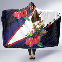 American Samoa Flag Day Since 1900 Hooded Blanket Samoa Muamua Le Atua Tropical Flowers
