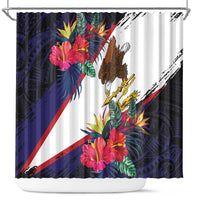 American Samoa Flag Day Since 1900 Shower Curtain Samoa Muamua Le Atua Tropical Flowers
