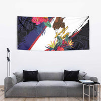 American Samoa Flag Day Since 1900 Tapestry Samoa Muamua Le Atua Tropical Flowers