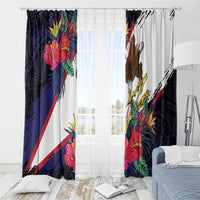 American Samoa Flag Day Since 1900 Window Curtain Samoa Muamua Le Atua Tropical Flowers