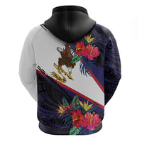 American Samoa Flag Day Since 1900 Zip Hoodie Samoa Muamua Le Atua Tropical Flowers