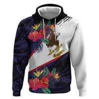 American Samoa Flag Day Since 1900 Zip Hoodie Samoa Muamua Le Atua Tropical Flowers