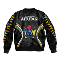 Polynesian Pride Aitutaki Island Sleeve Zip Bomber Jacket Cook Islands Tribal Wave Style LT9 - Polynesian Pride